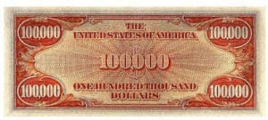 billete 100000 REVERSO billete 100000 REVERSO